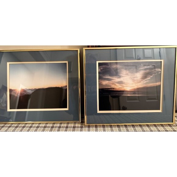 Framed Nautical Y2K Photography Prints With Gold-Toned Metal Frames & Blue Matte - Picture 12 of 16
